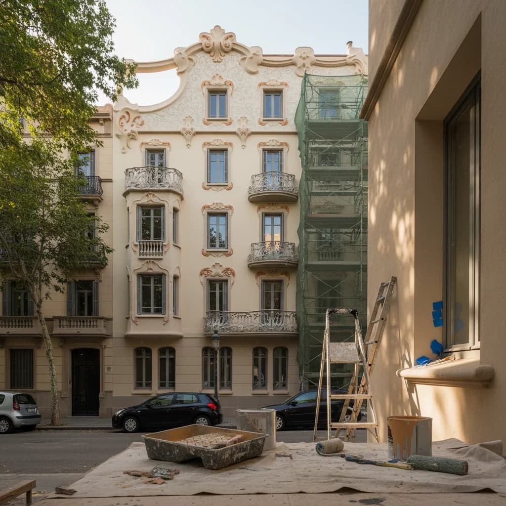 Fachada Poble-sec — Fachada edificio